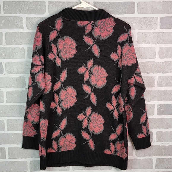 Great Times Vintage Made in USA Floral Mock Turtle Neck Sweater Women's Unsized - Picture 13 of 14